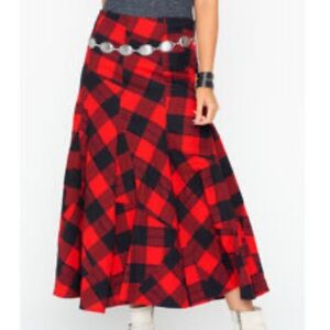 Tasha Polizzi Flannel Buffalo Plaid Skirt.